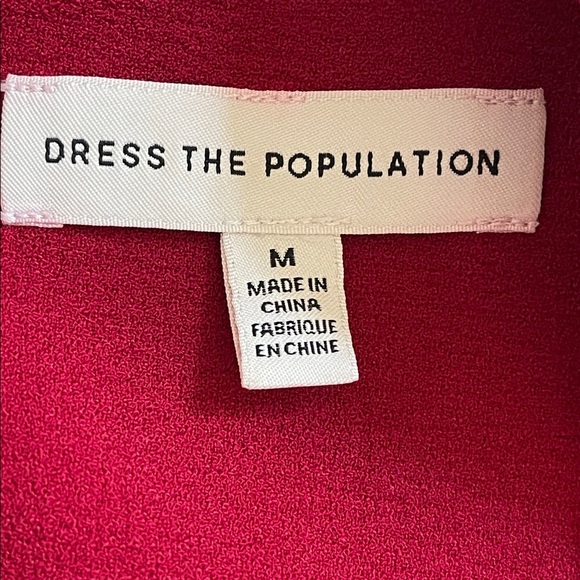 Dress the Population Catalina Red V-Neck Fit & Flare Dress M EUC Pockets - Picture 8 of 10